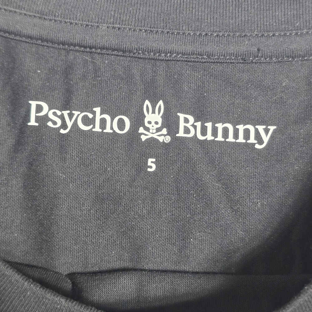 Psycho Bunny Black Tee with White Script Logo - Picture 2 of 8